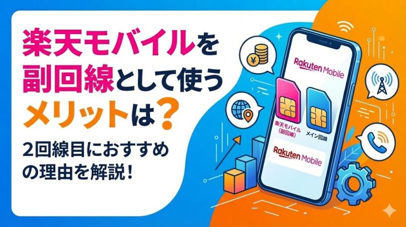 楽天モバイルを副回線として使うメリットは？2回線目におすすめの理由を解説！