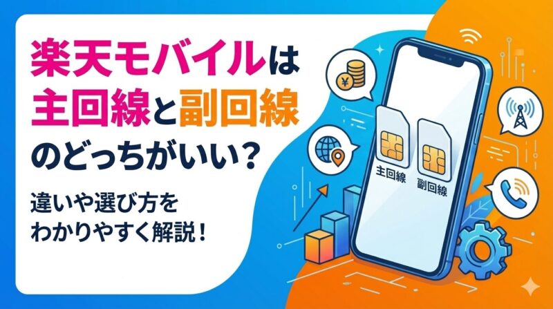 楽天モバイルは主回線と副回線のどっちがいい？違いや選び方をわかりやすく解説！