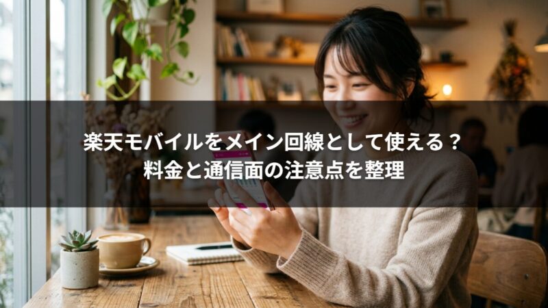 楽天モバイルをメイン回線として使える？料金と通信面の注意点を整理