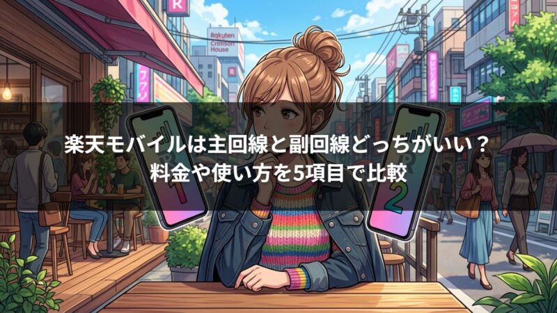 楽天モバイルは主回線と副回線どっちがいい？料金や使い方を5項目で比較